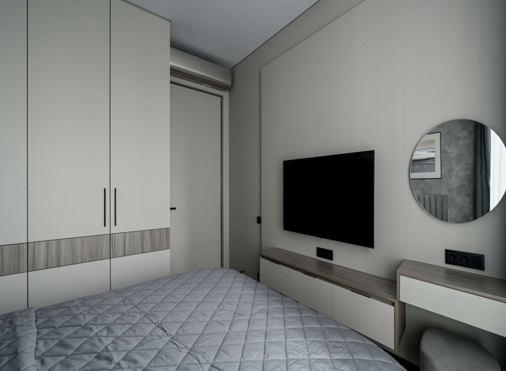 Черно-серая квартира для солидного холостяка - фото №18