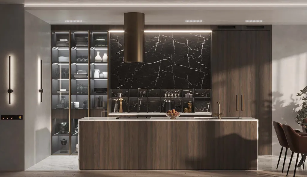 Дерево, стекло, металл: топ-20 сочетаний для современной кухни - фото №19