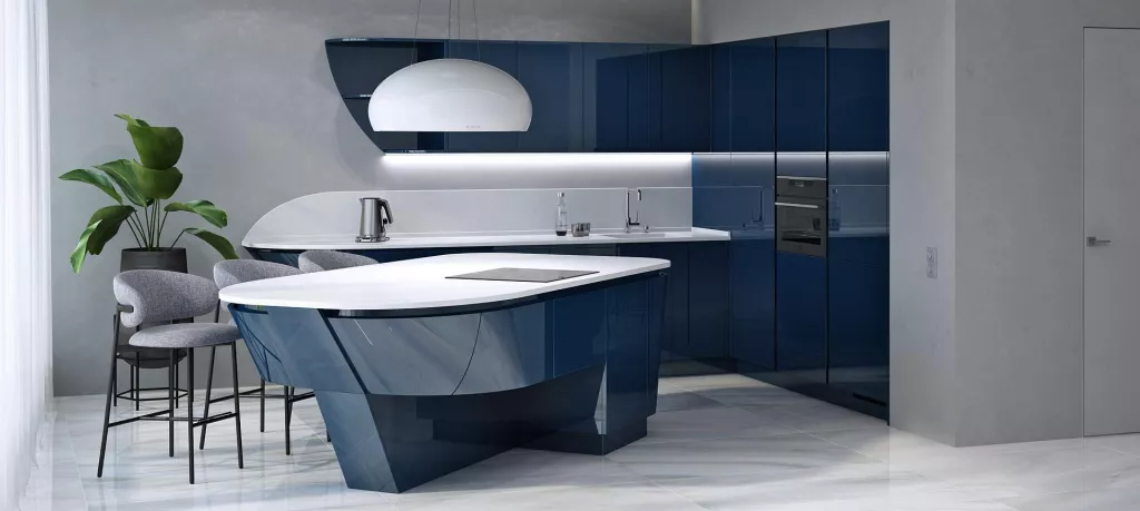 Синяя кухня в интерьере: 100 вариантов дизайна - фото №5