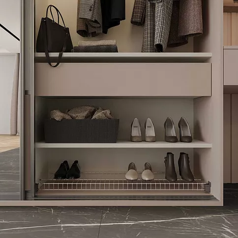 Шкаф-купе с зеркалом и тумбой в прихожую - детальное фото № 3