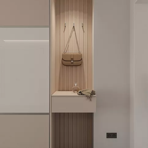 Шкаф-купе с зеркалом и тумбой в прихожую - детальное фото № 1