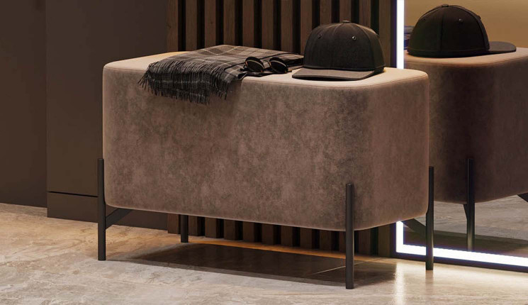 Пуф Лофт 2 в коричневом цвете на опорах 140мм