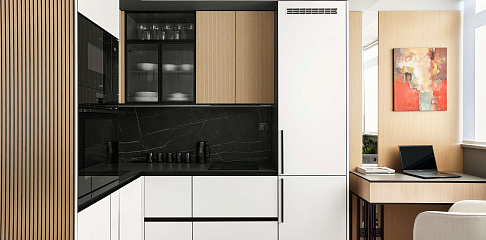 Кухня в двухэтажной квартире на севере Москвы